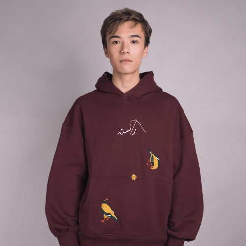 Maroon Golden Orioles Hand Embroidered Hoodie